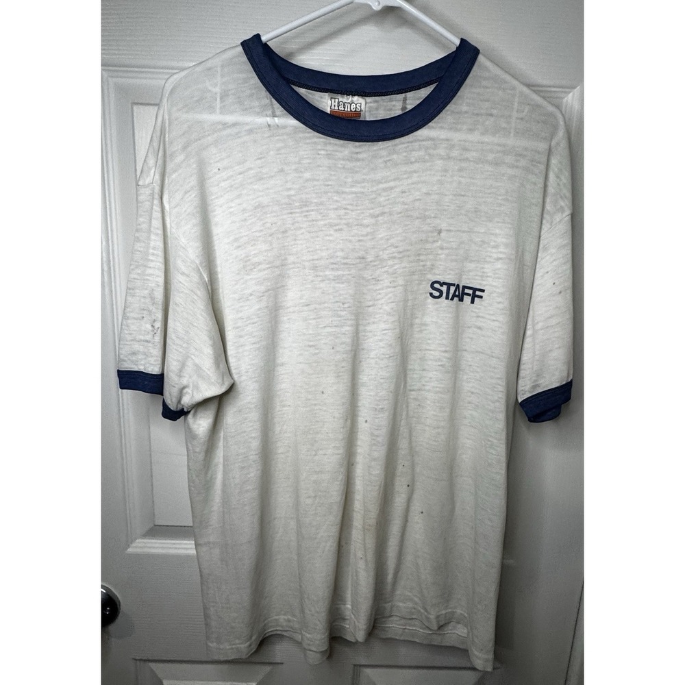Vintage  Staff 1982 Mountain Aire Music Festival T-Shirt - Ringer Tee Hanes XL